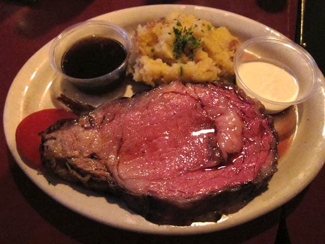 Prime rib and potatoes — Jack Nicklaus' American menu