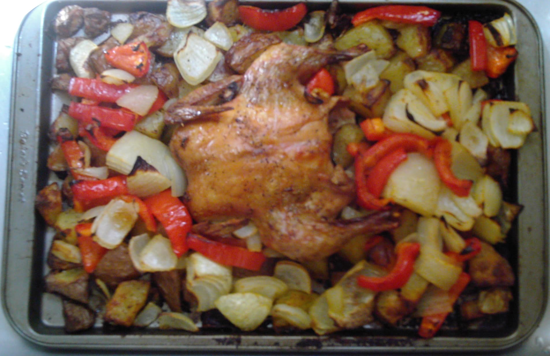 Cornish game hen with vegetables — George Archer's American menu