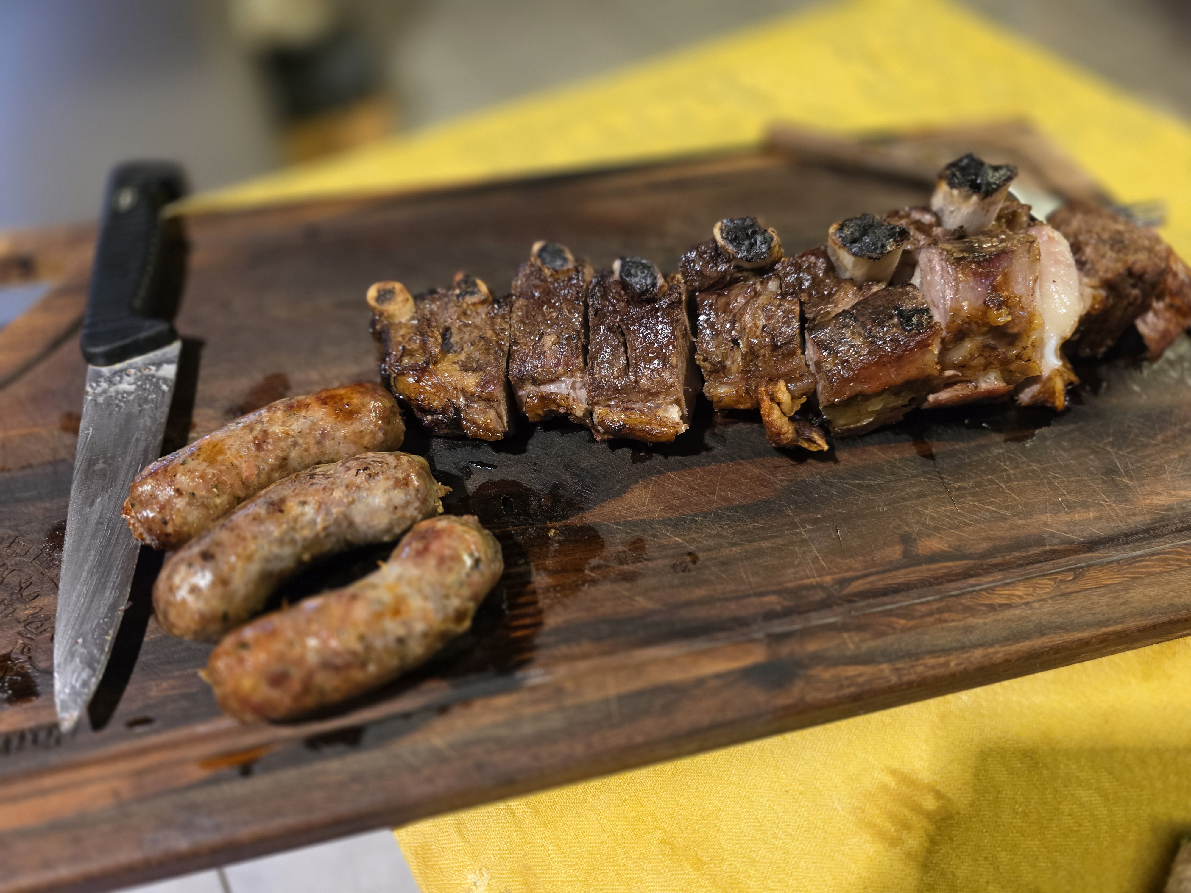 Argentine asado with chorizo — Cabrera's South American menu
